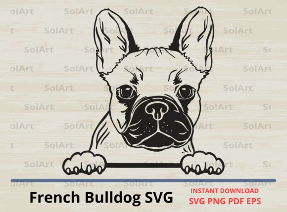 French Bulldog Peeking Dog Svg