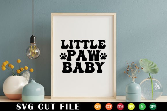 Little Paw Baby Retro Dog Svg