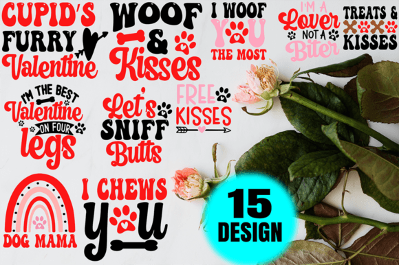 Valentine Dog SVG Bundle
